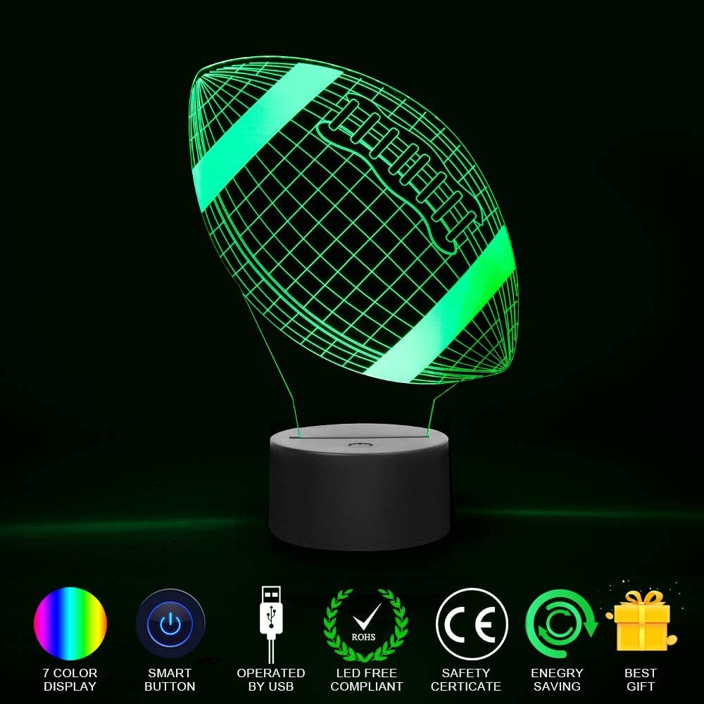 Wiscky Football 3D light features smart touch switch for easy use.