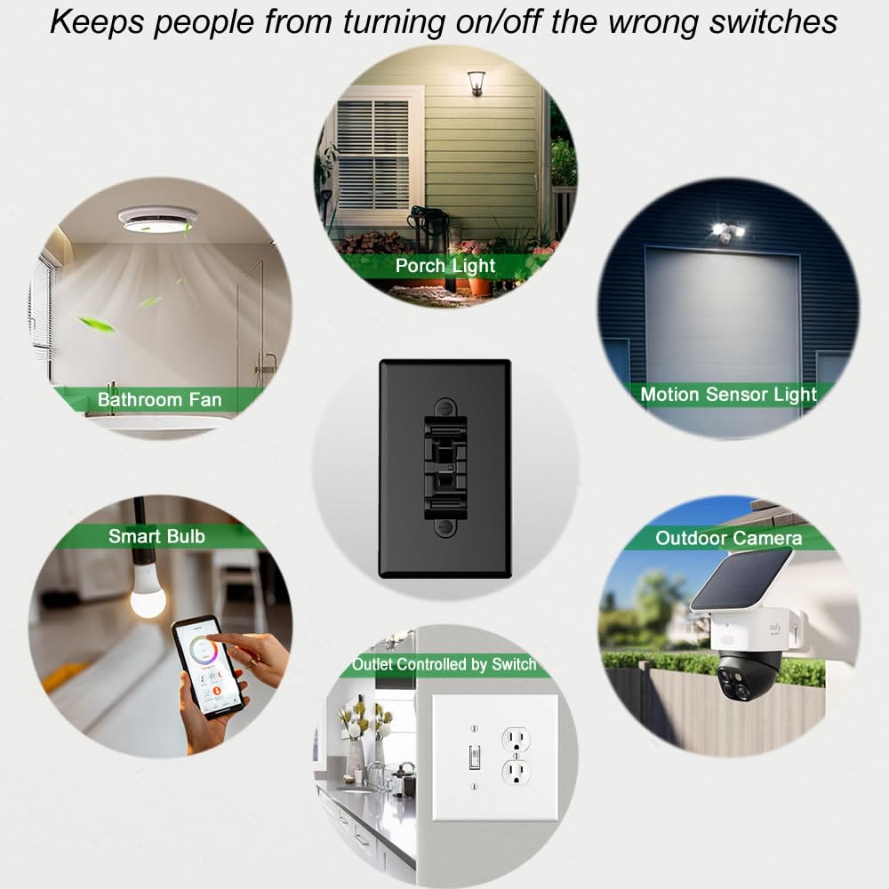 WISEFAM light switch guard 8-pack, versatile set for whole-home safety.