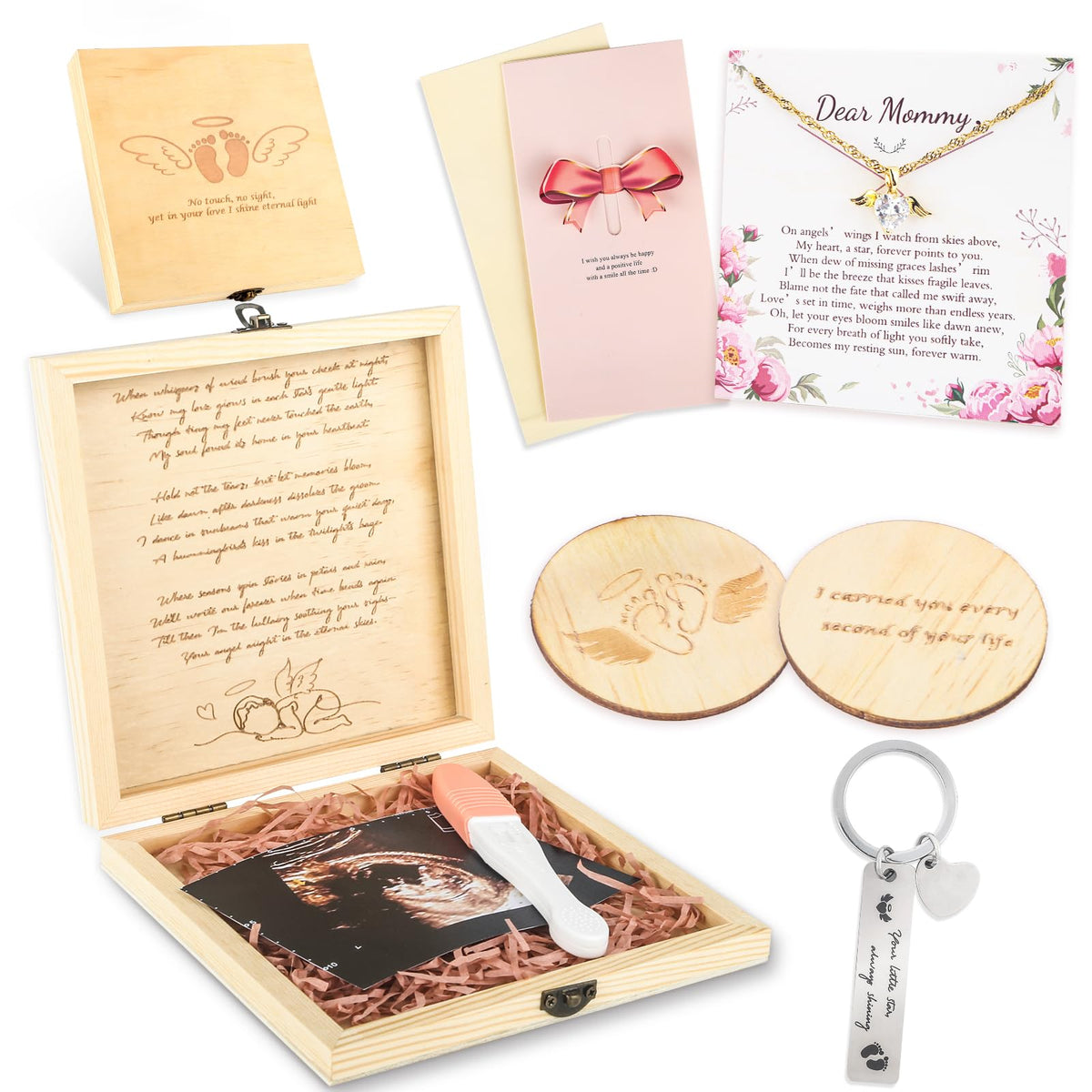 Wisreach miscarriage memory box wooden close-up for cherished keepsakes and remembrance