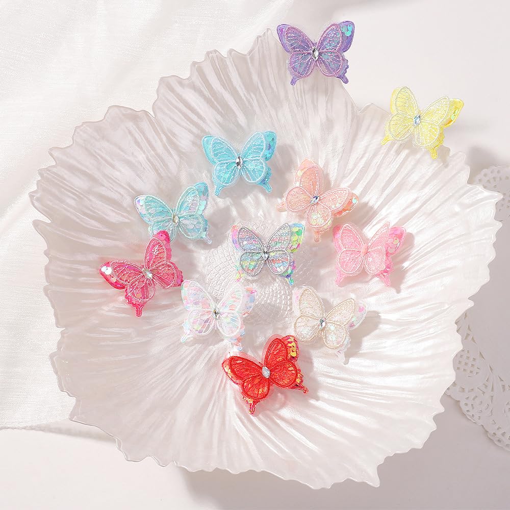 Wistamik butterfly hair clip white embroidery detail highlights texture and durability