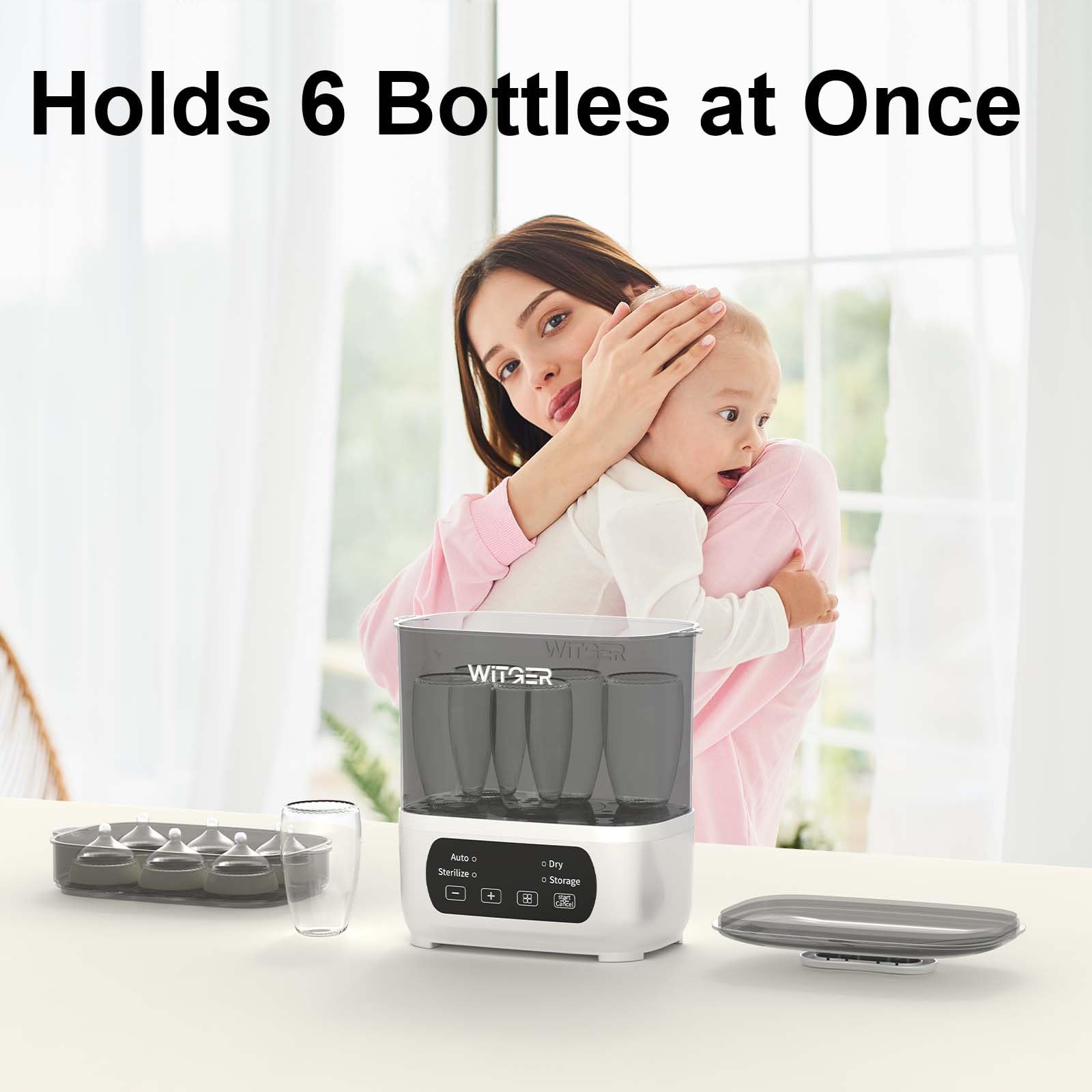 WITGER Sterilizer BPA-free construction ensures safe at-home use.