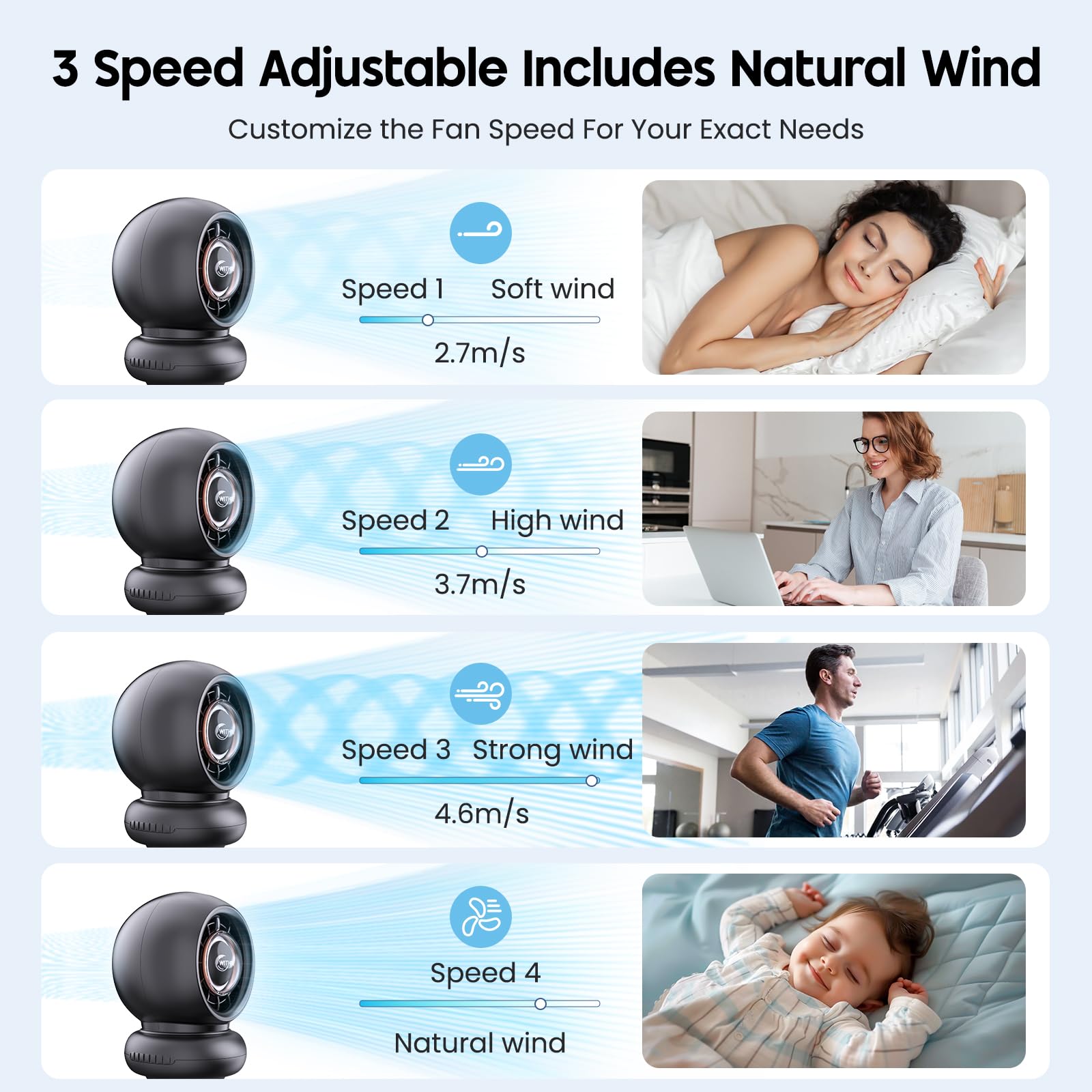 WITHOUSE stroller fan ambient-light provides soft glow for safe nighttime use.