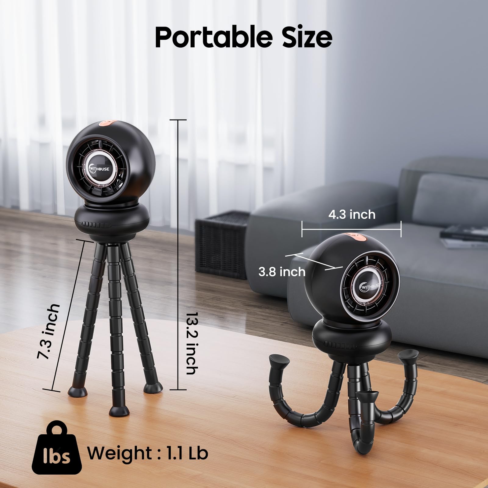 WITHOUSE stroller fan quick-charge enables charging while using it for travel continuity.