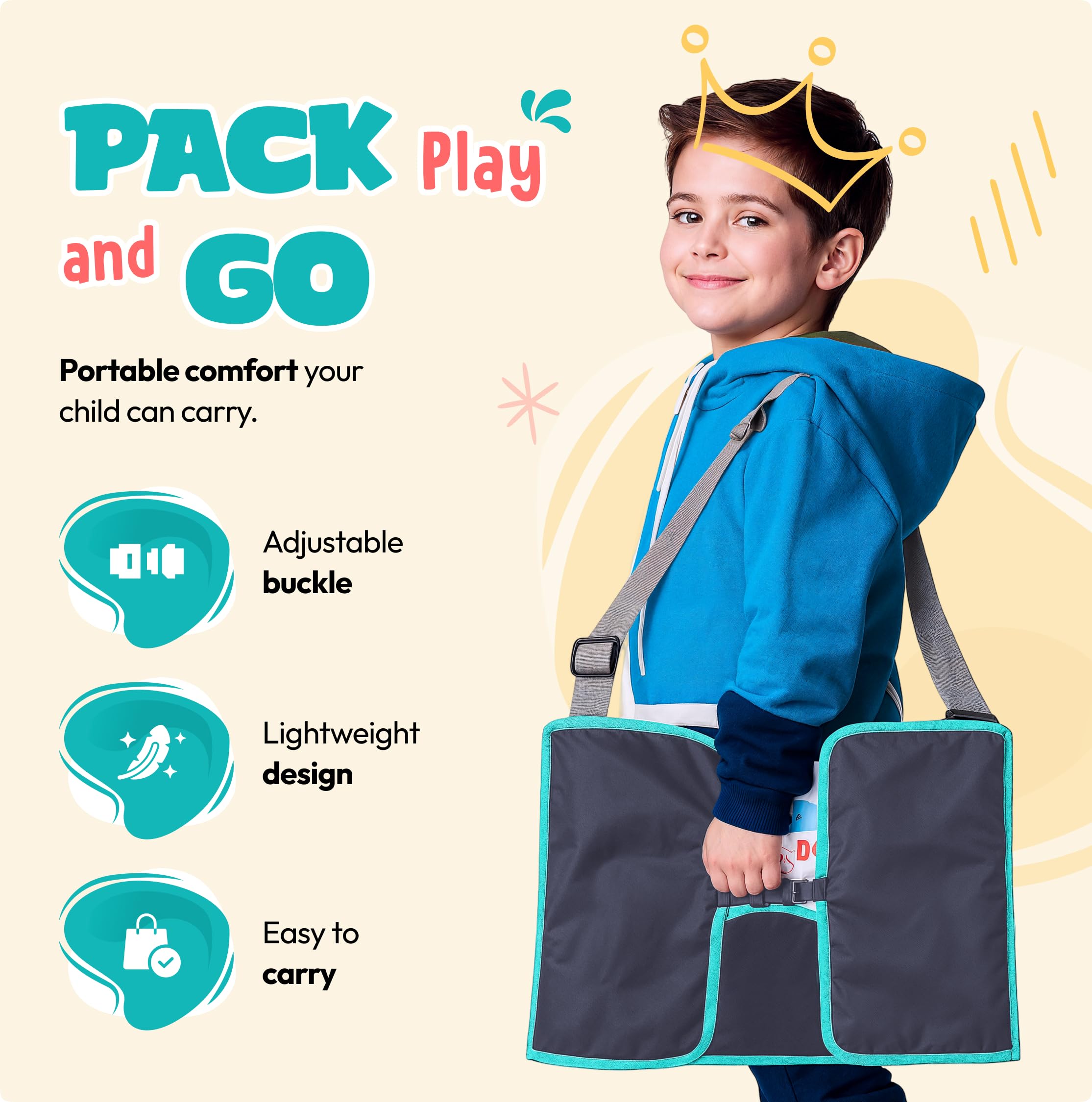 WITRIP tray with adjustable straps stays secure on laps.