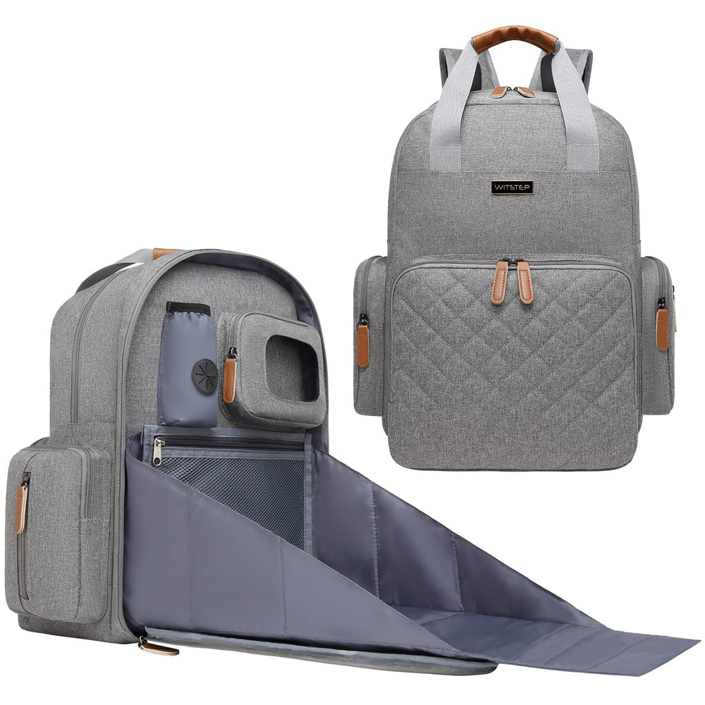 WITSTEP diaper bag backpack with changing station for on the go diaper changes.