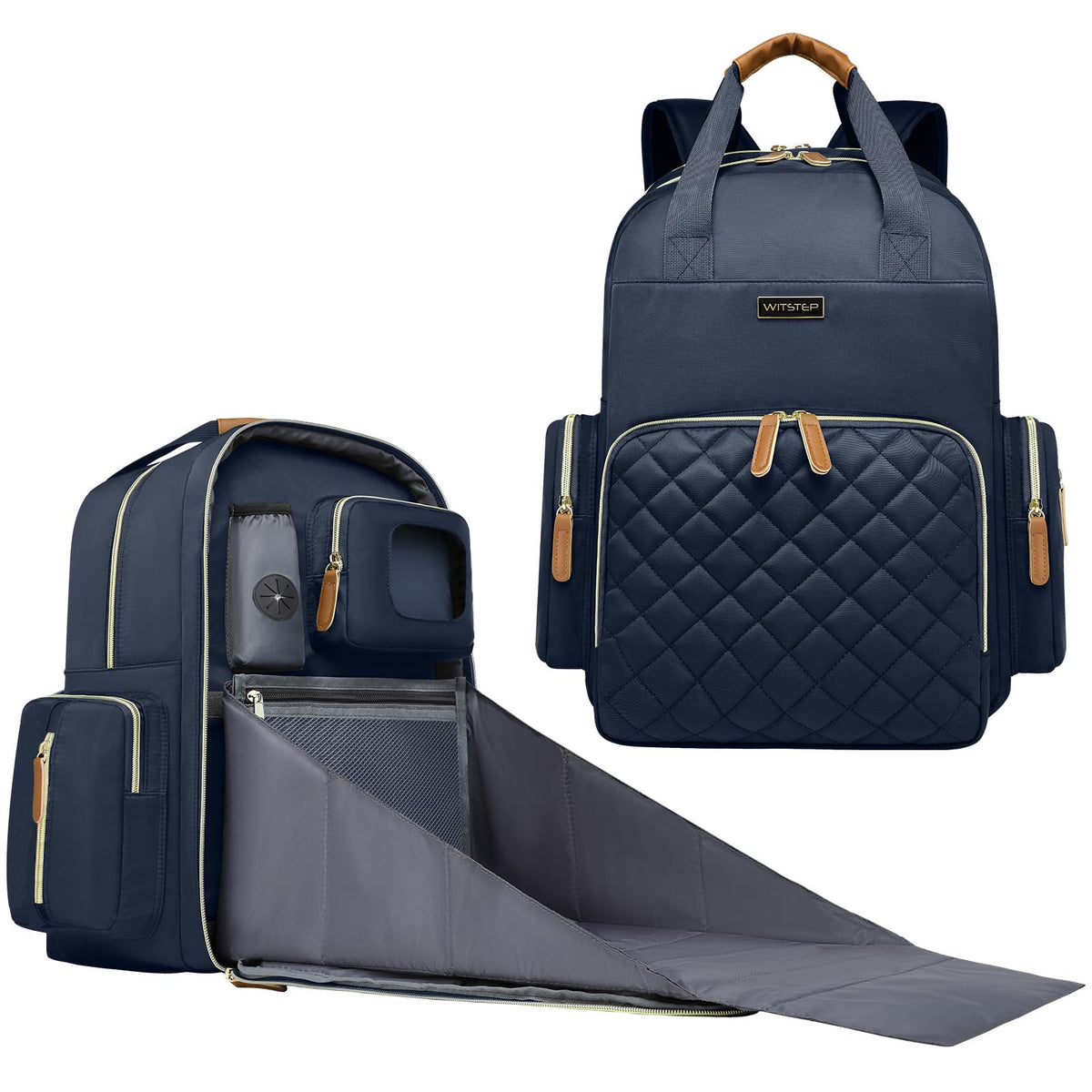 WITSTEP diaper bag backpack with changing station ready for on-the-go diaper changes