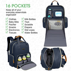 WITSTEP diaper bag backpack front bottle pocket keeps feeds warm outdoors