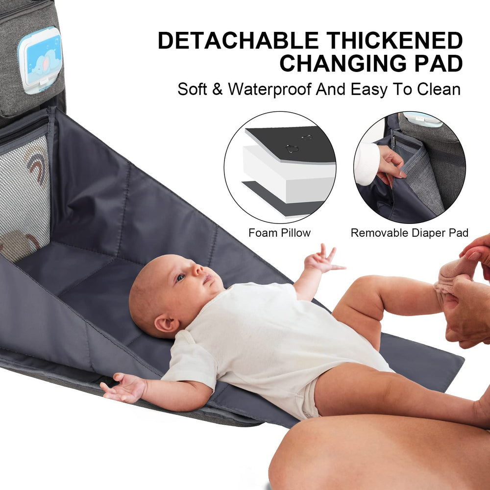 WITSTEP diaper bag backpack laptop compartment keeps devices organized during outings.