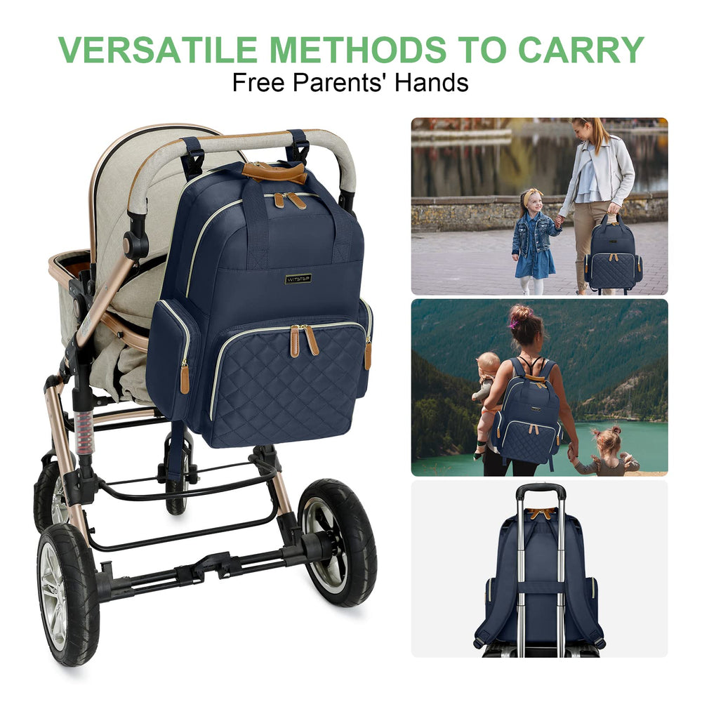 WITSTEP diaper bag backpack side pockets for tissues and water bottle