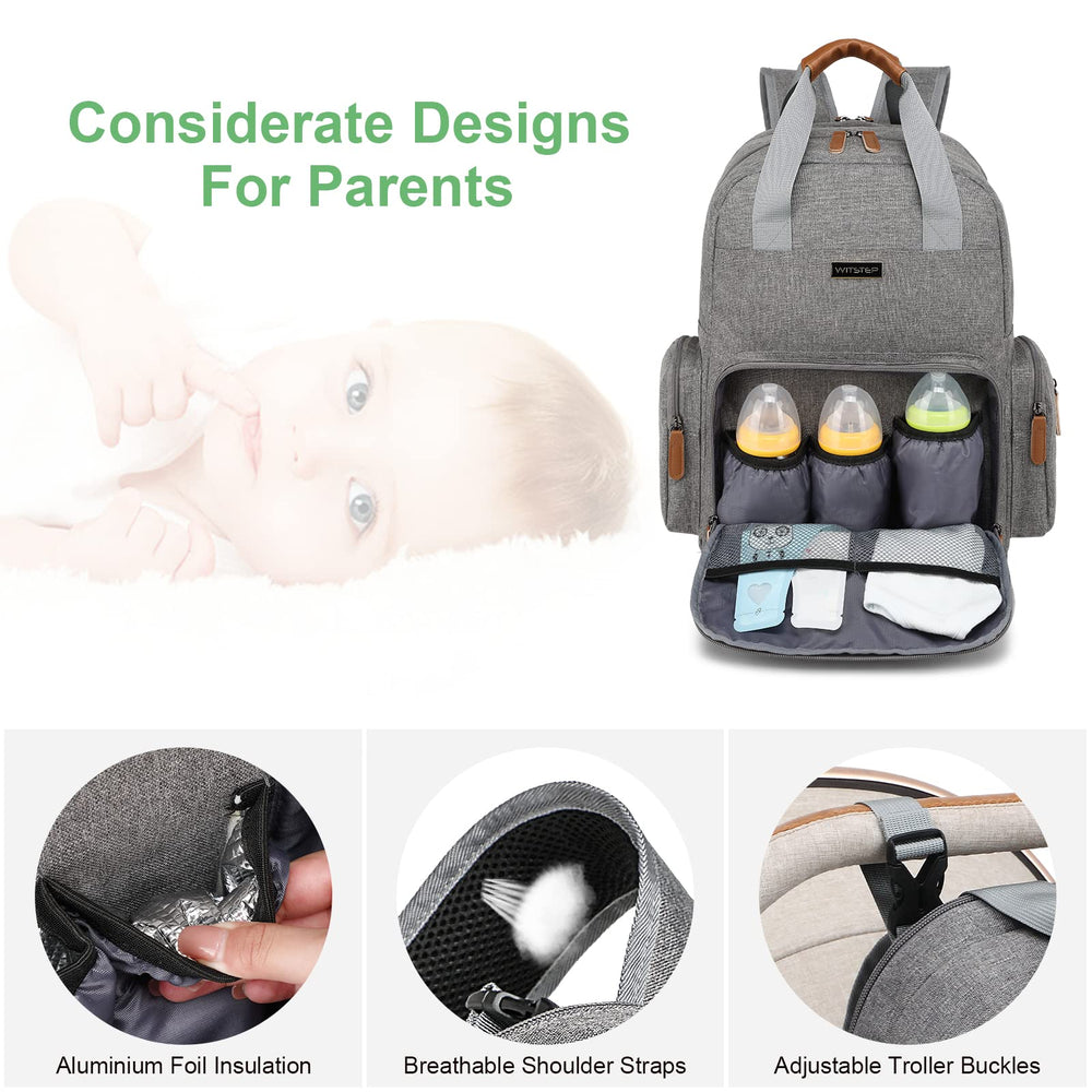 WITSTEP bottle pocket features heat preserving lining for quick outdoor feeds.