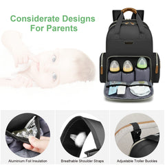 WITSTEP diaper bag laptop backpack detachable changing pad ready for on-the-go diaper changes.