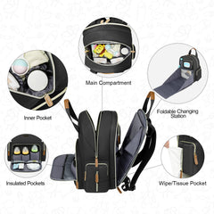 WITSTEP diaper bag laptop backpack feeding pocket with heat-preserving liner for bottles.