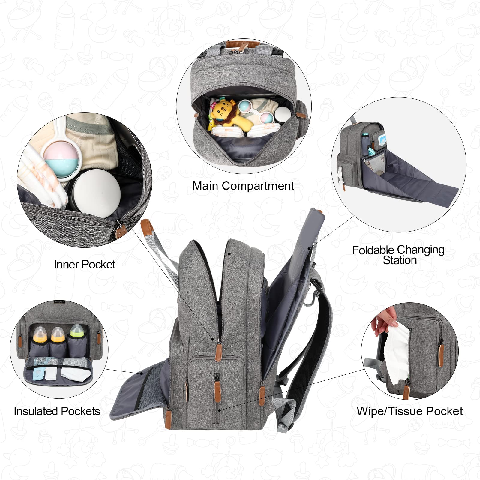 WITSTEP breathable shoulder strap enhances comfort on long days.