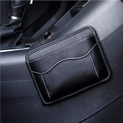 Wittocs interior storage leather pocket neatly contains documents and notepads for quick access