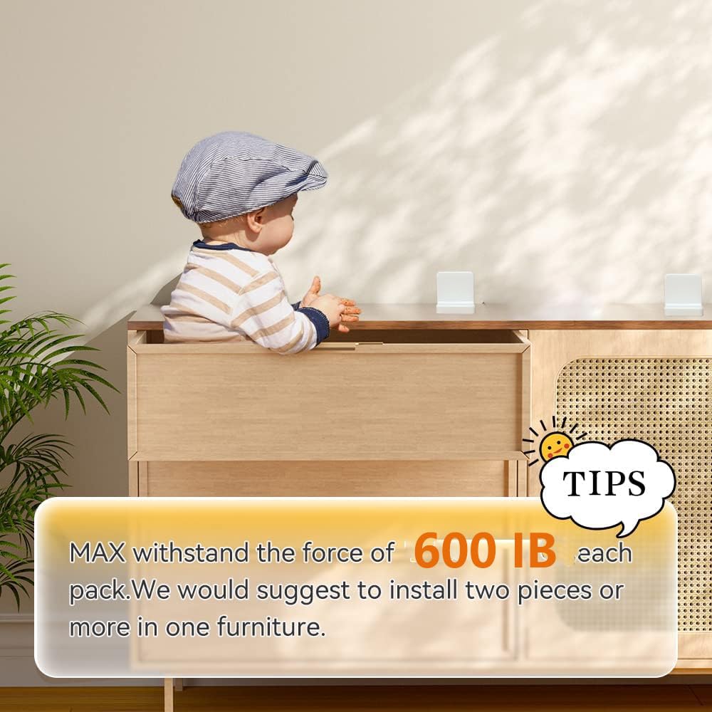 Wizczjvq furniture anchors 4-pack invisible once installed preserves furniture lines.