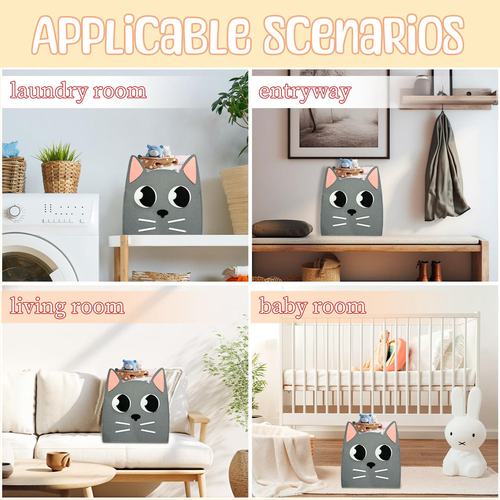 WJRSXILT felt basket in room usage demonstrates easy organization.