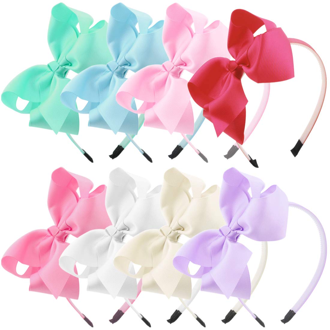 WJYX BOWS 5inch grosgrain bow on headband for daily outfits