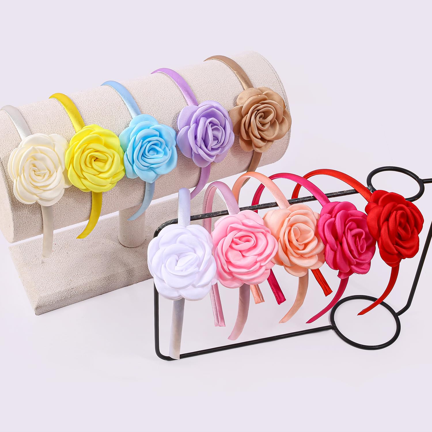 WJYX BOWS handmade rose headbands with vivid colors