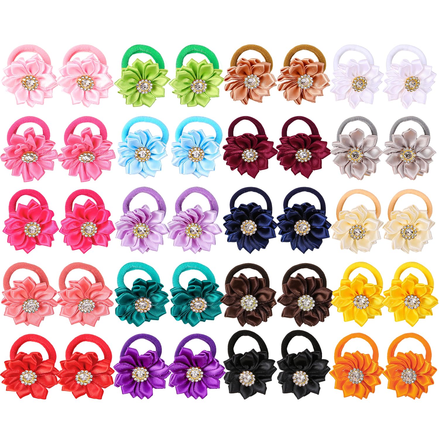 WJYX BOWS soft satin hair elastic protects toddler hair from snags.