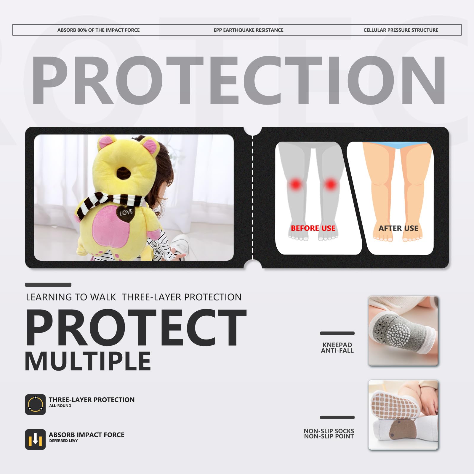 WKC head protector with cute cartoon design for learning