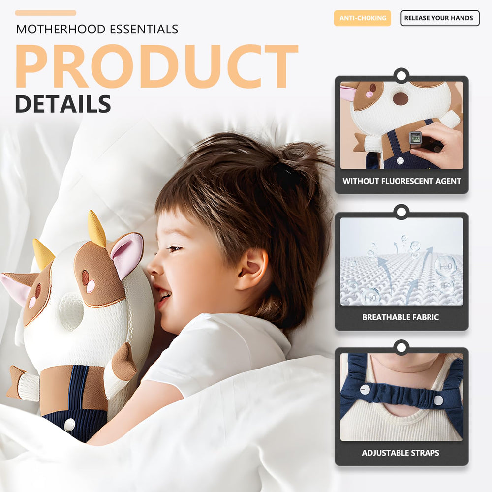 WKC baby head protector knee pads close-up showing protective padding for safe crawling.