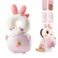 WKC baby head protector rabbit backpack worn by toddler during playtime protection