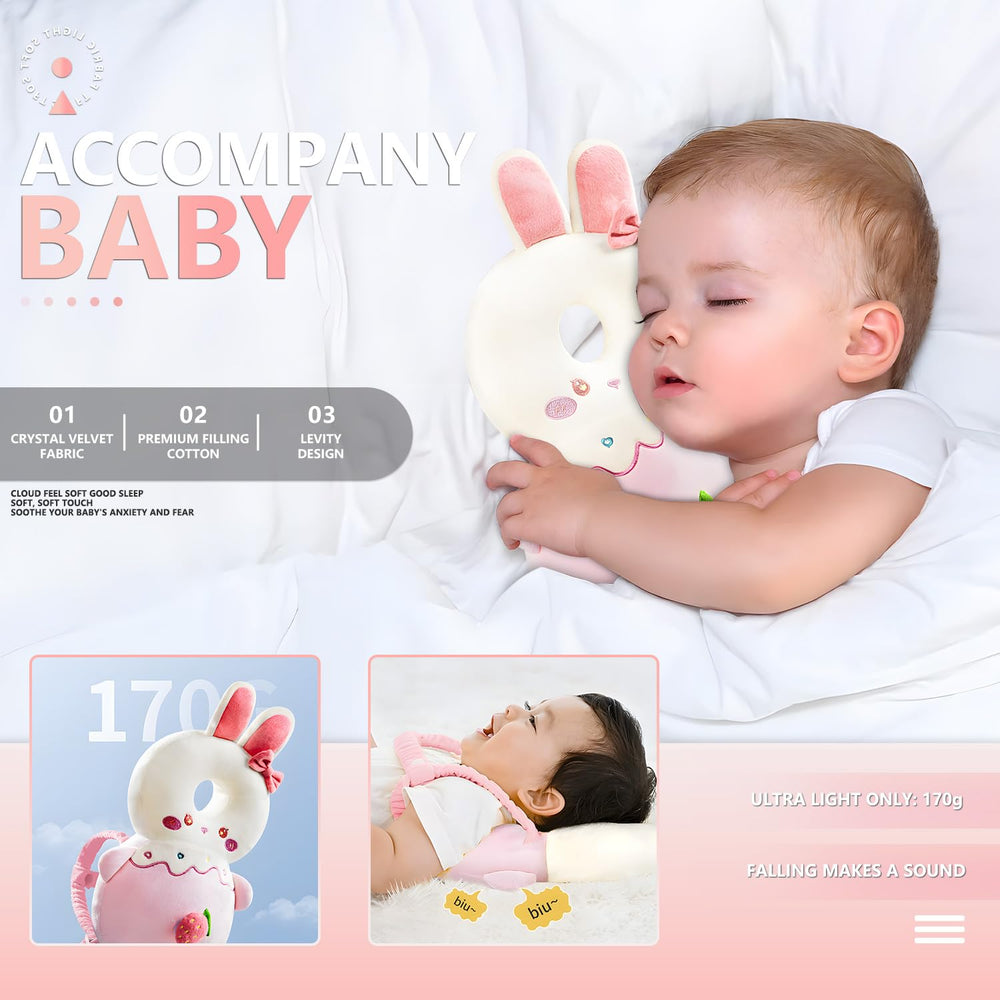 WKC rabbit-pattern design on head protector adds cute protective gear look