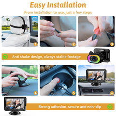 Wkzay baby camera with 360-degree rotation for flexible backseat viewing.