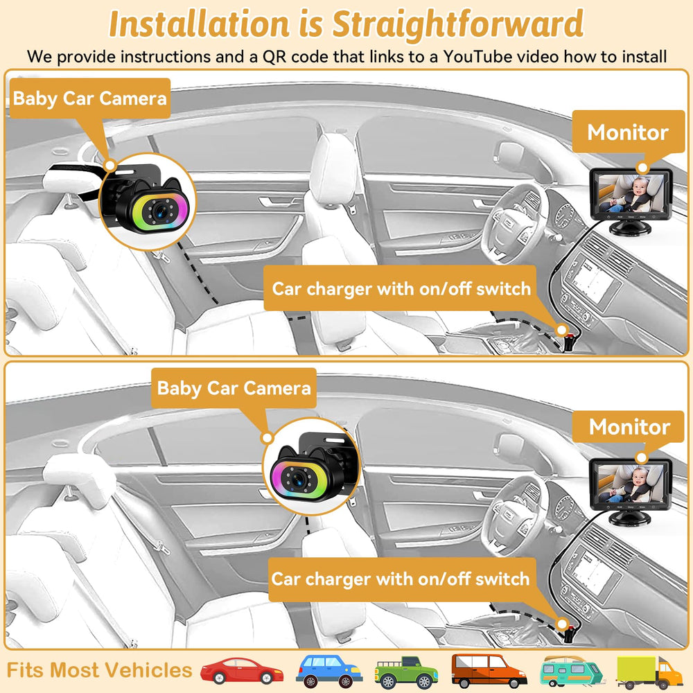 Wkzay compact headrest mount keeps installation clean and unobtrusive.