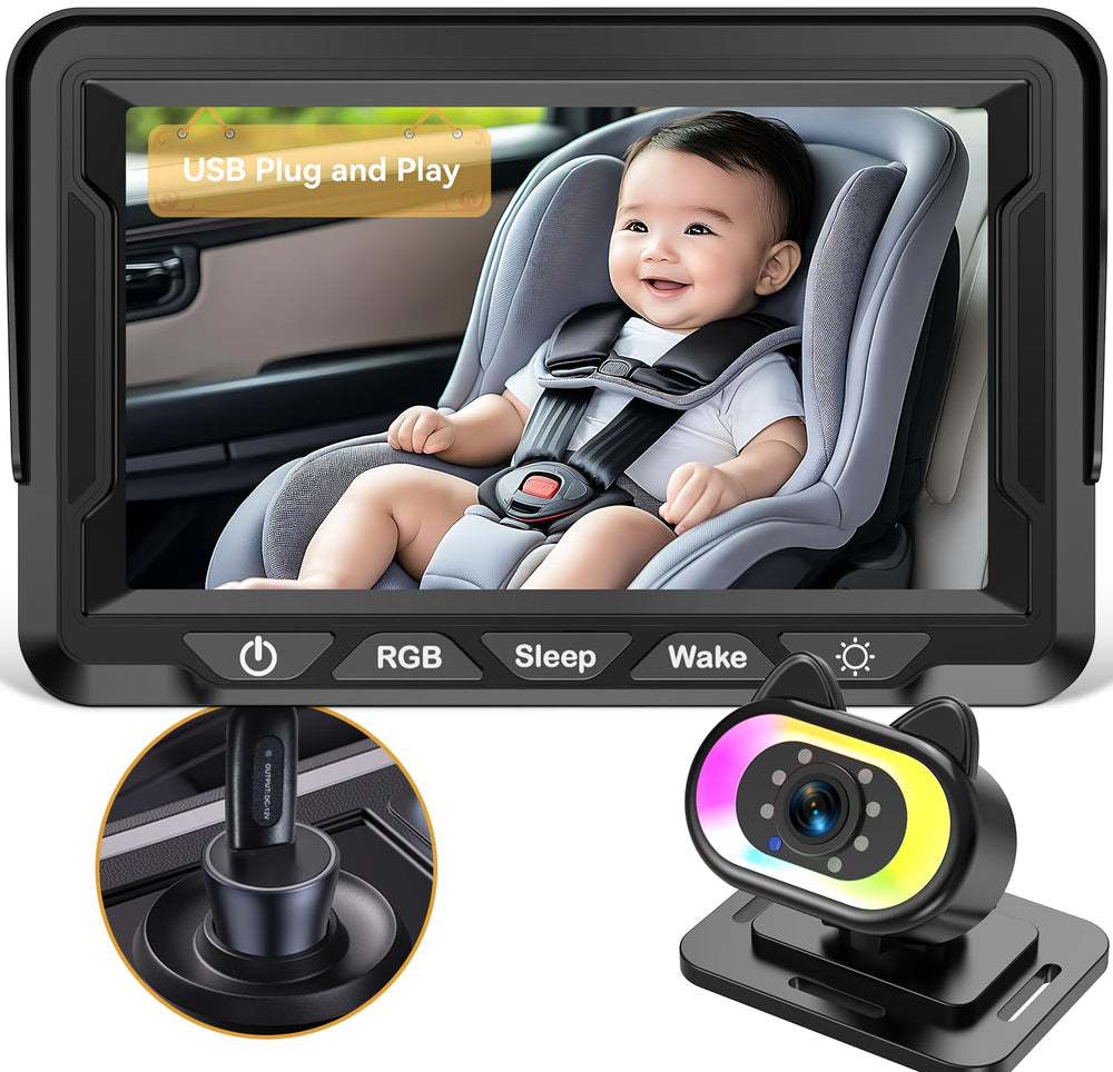 Wkzay Baby Car Camera 1080p clear-view for sharp daytime footage