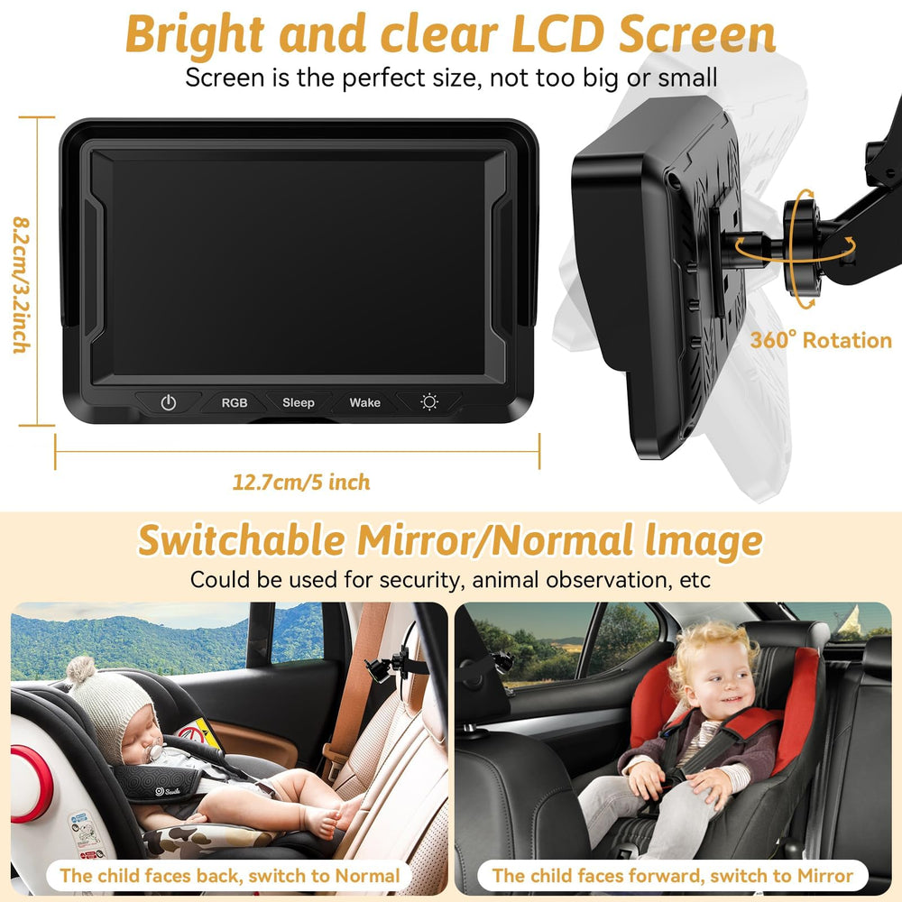 Wkzay Baby Car Camera durable mount stays secure on bumpy roads