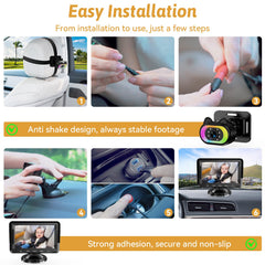 Wkzay Baby Car Camera night vision enables 24/7 monitoring