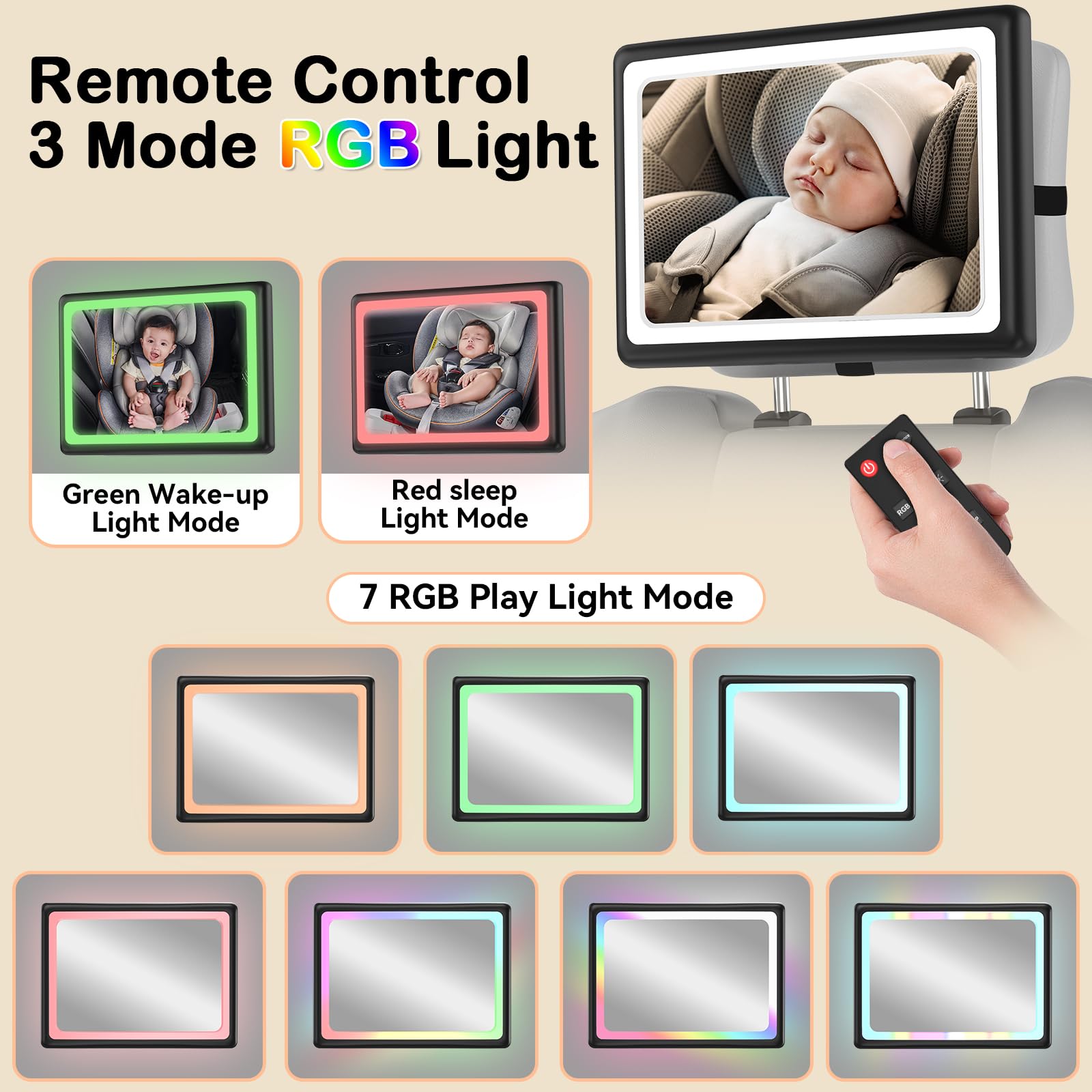 Wkzay baby car mirror easy tool-free install in minutes