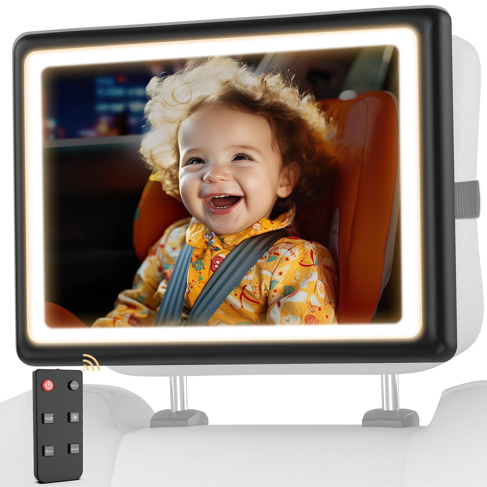 Wkzay baby car mirror light remote 2-pack offers quick install and gentle night illumination.