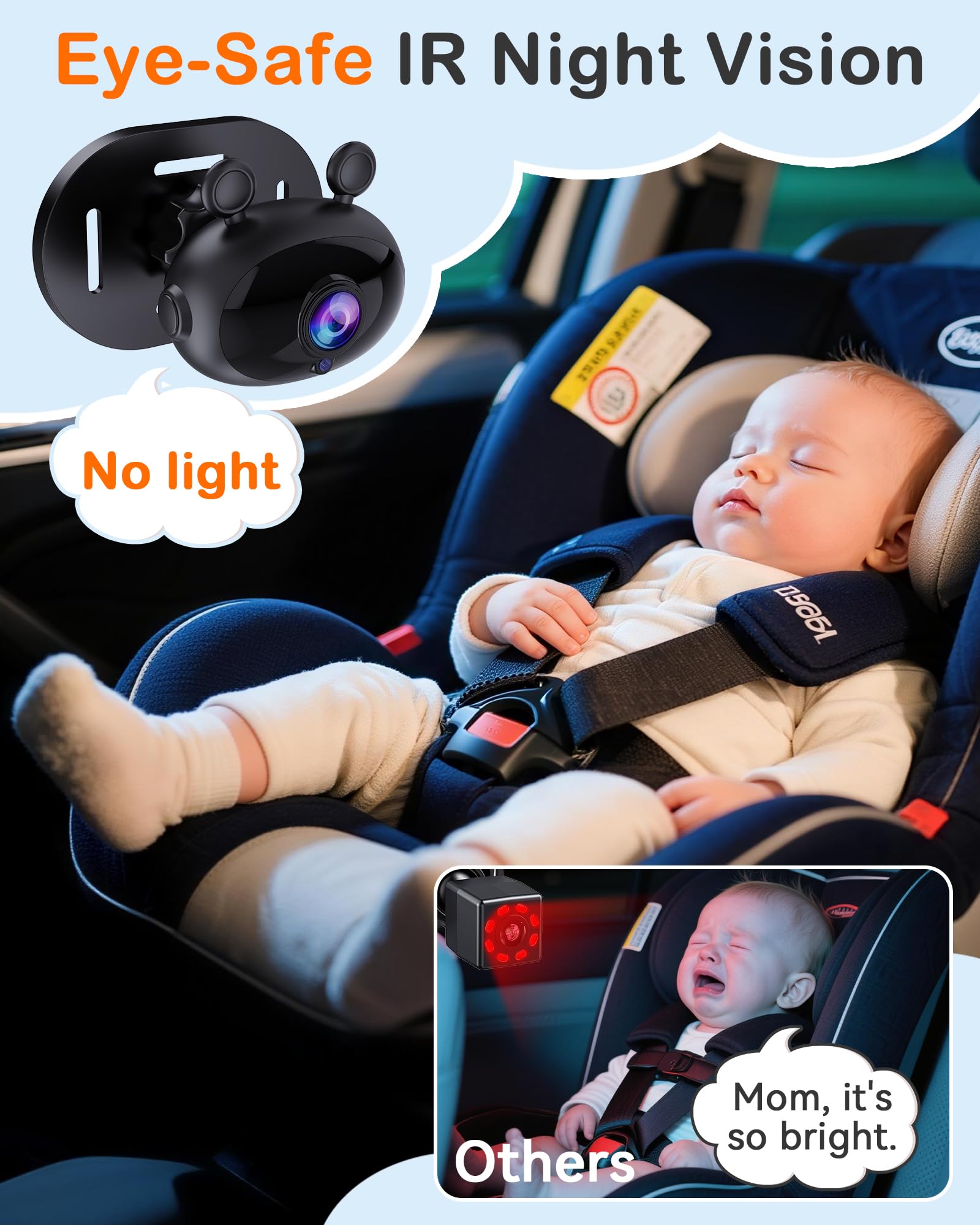 Wkzay dedicated car baby monitor provides stable connection on trips.