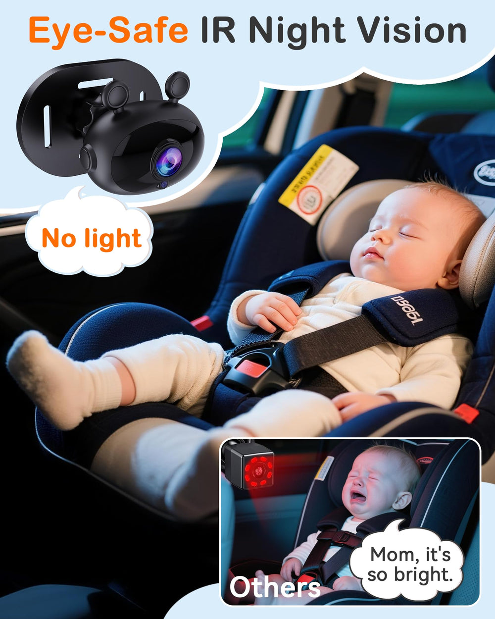 Wkzay dedicated car baby monitor provides stable connection on trips.