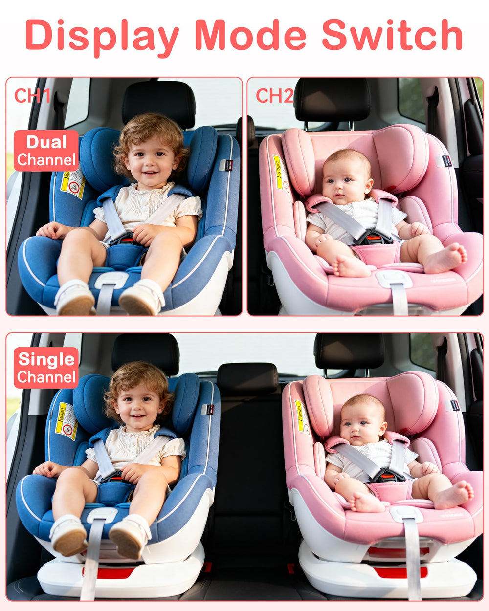 Wkzay dual baby car camera durable design for daily family use