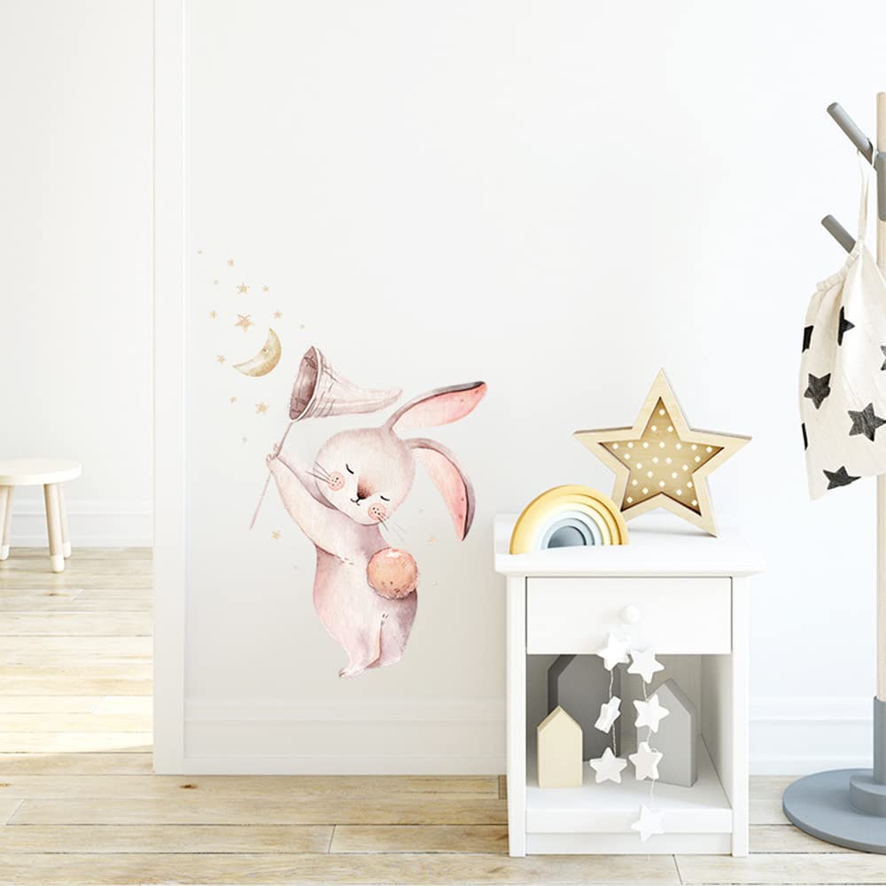 Wland removable vinyl rabbit decal cleans easily and repositions without residue.