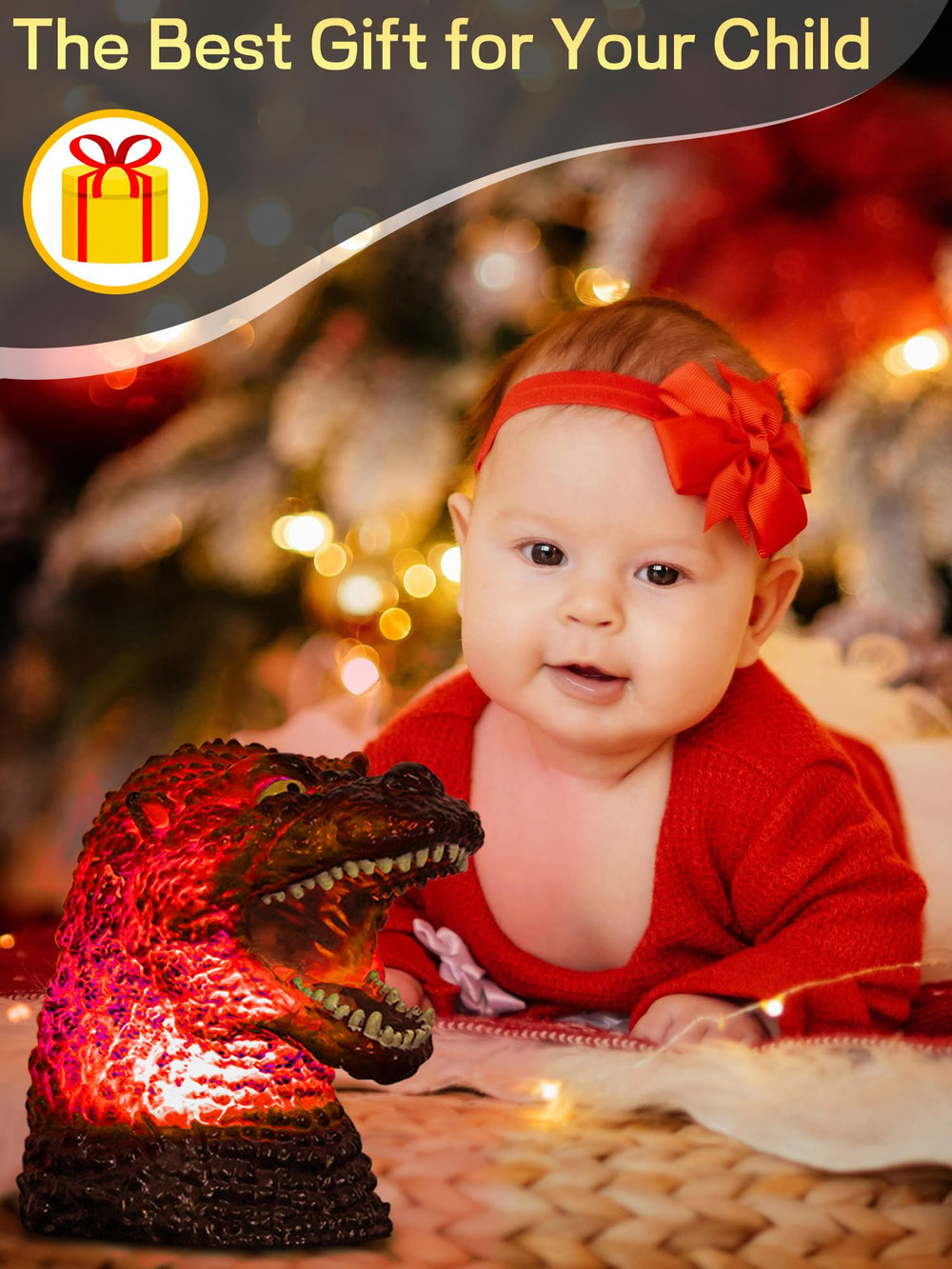 WLHONG dinosaur night light gift packaging suitable for kids