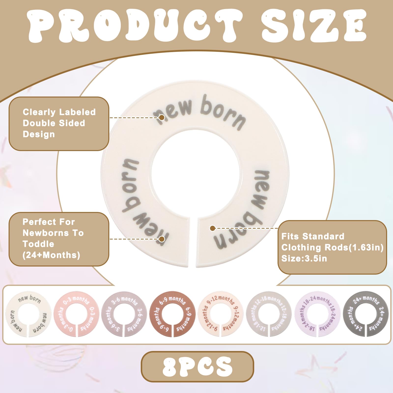 WLLHYF universal-fit baby closet divider on standard closet rods.