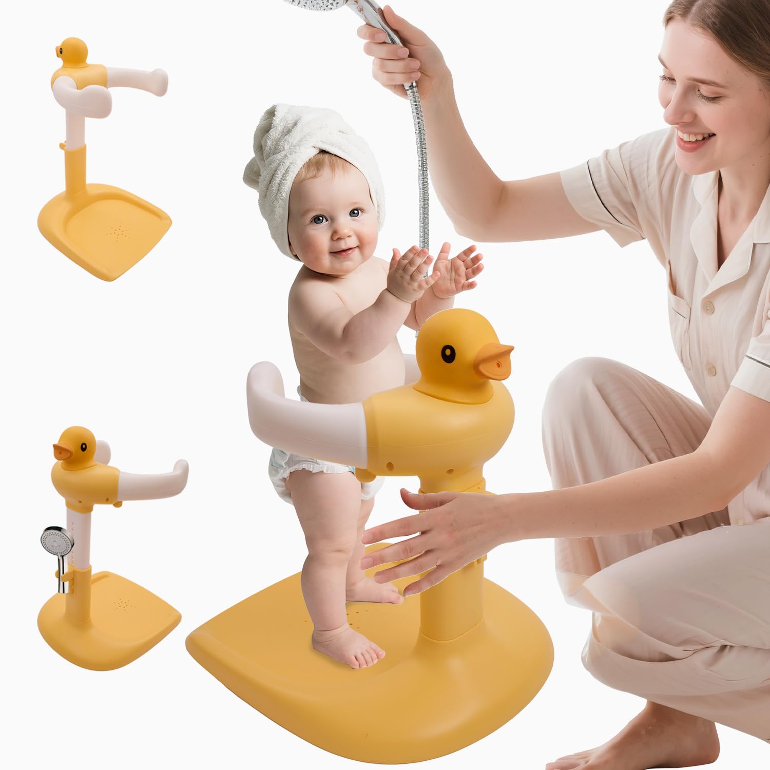 Wmaiwei adjustable baby shower stand base with anti-slip feet for stable baths.