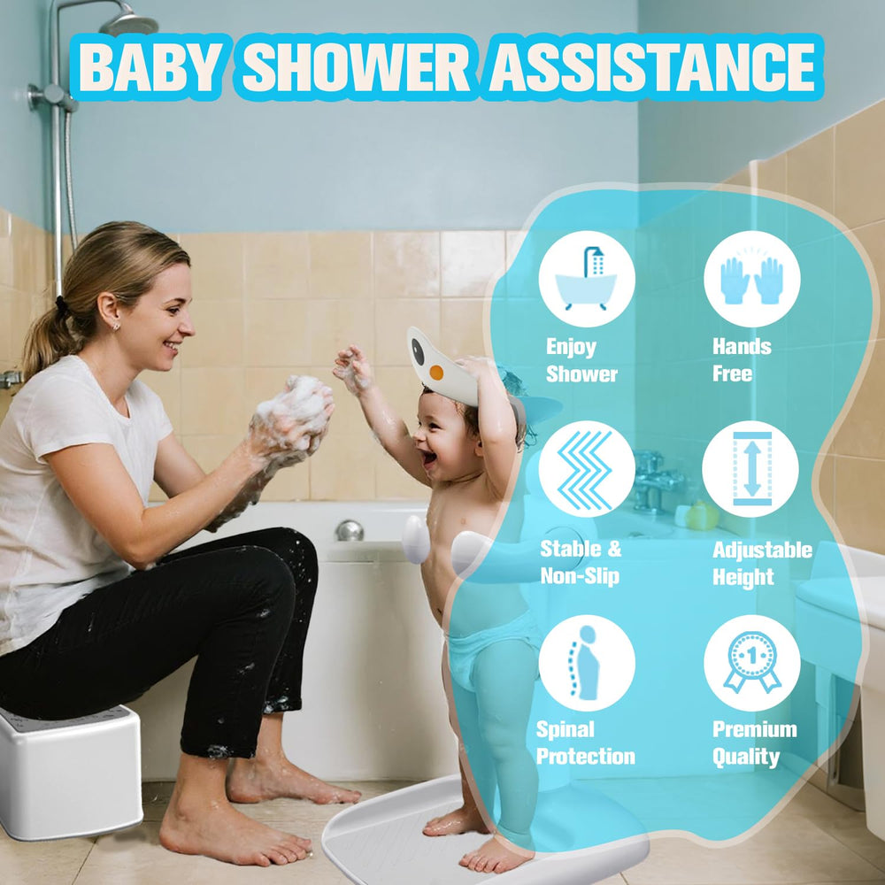 Wmaiwei anti-slip mat helps keep baby steady while standing and splashing.