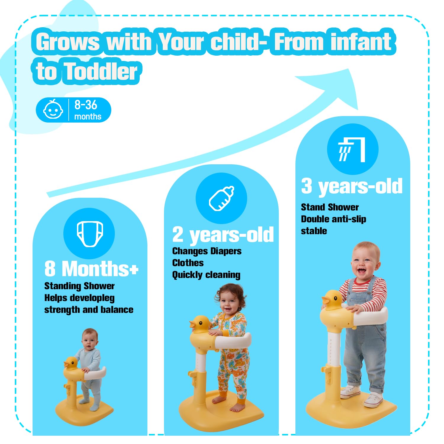 Wmaiwei BPA-free materials ensure safe, hygienic bath time.