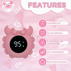 Wmaiwei thermometer reads in Celsius or Fahrenheit for family-friendly use.