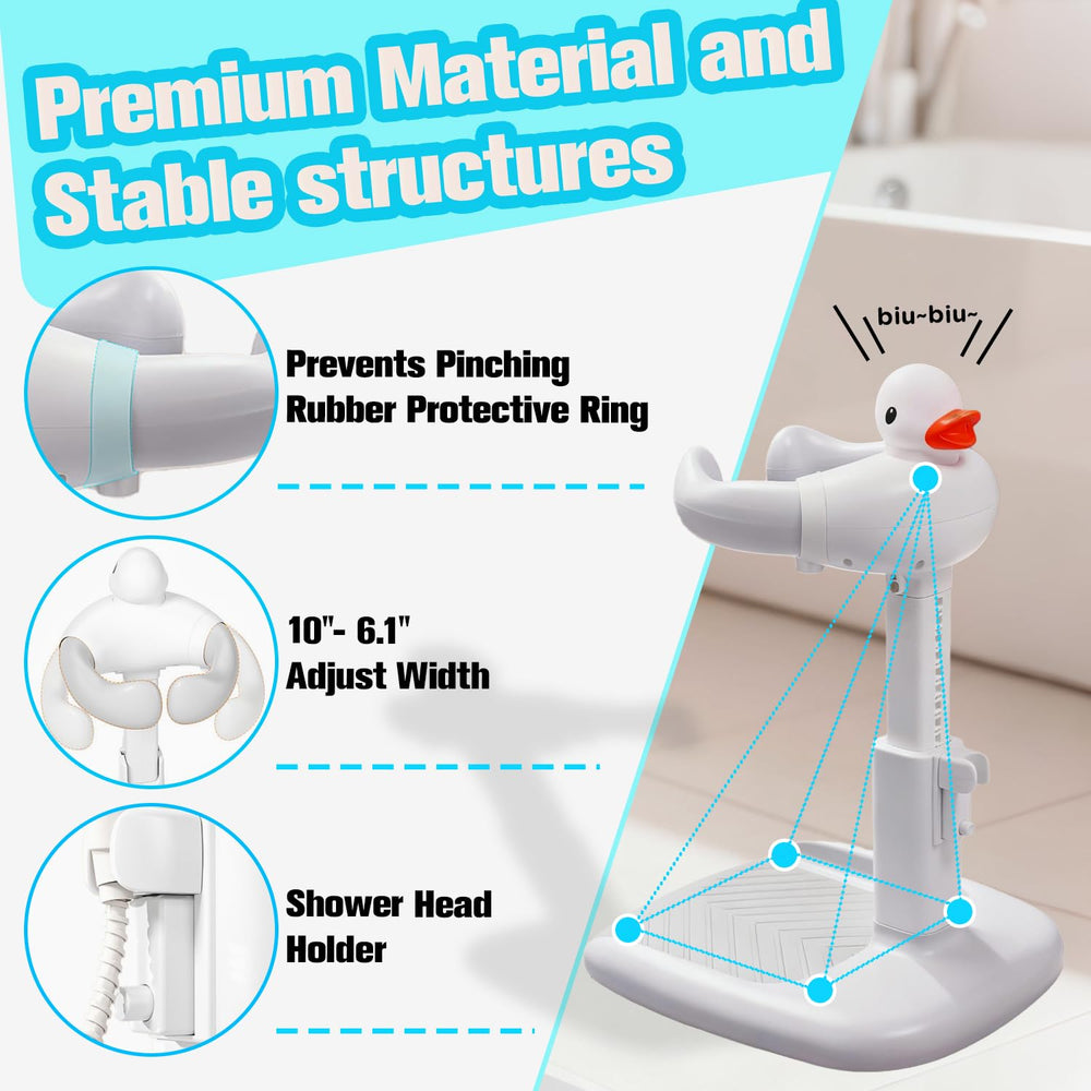 Wmaiwei height-adjustable baby bath stand grows with your child for longer use.