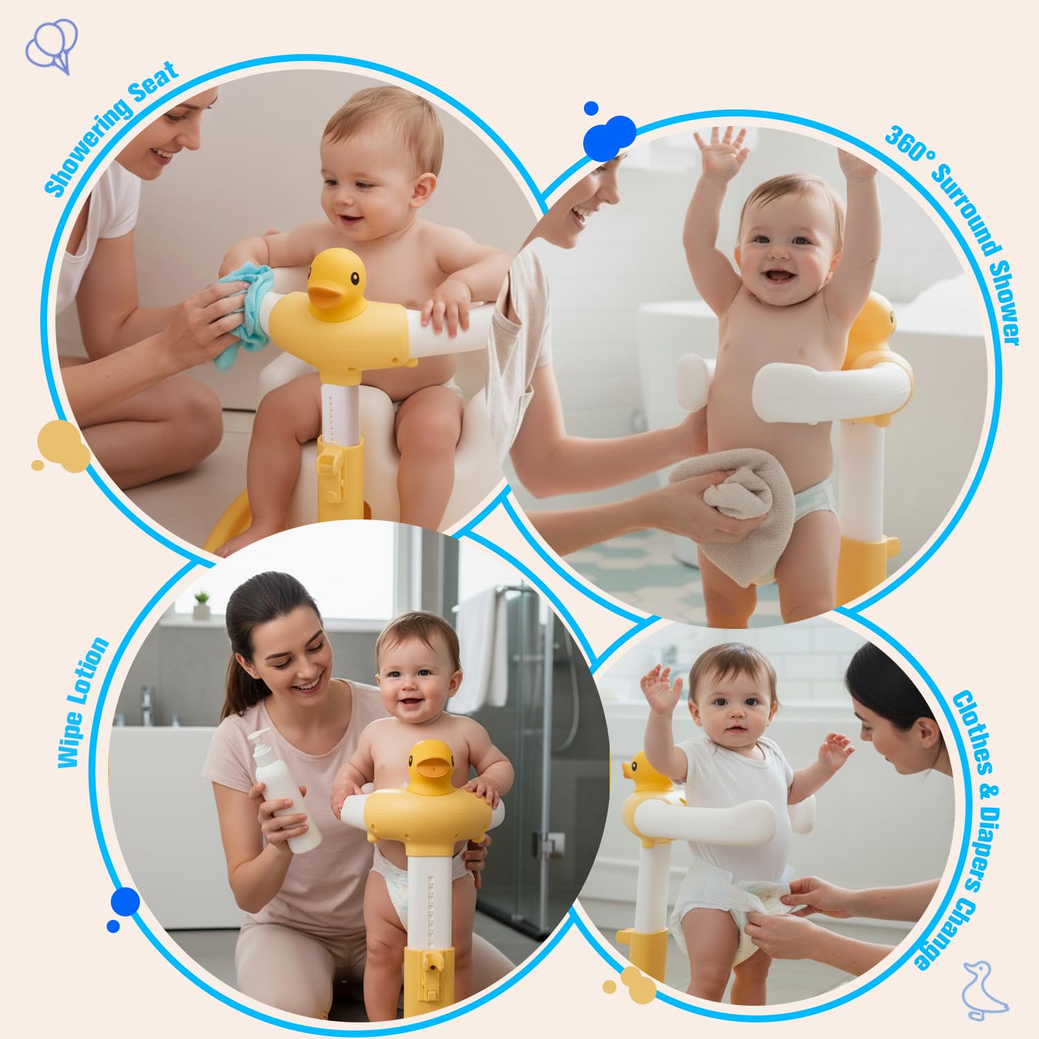 Wmaiwei safety-certified toddler bath stand makes bath time easier.