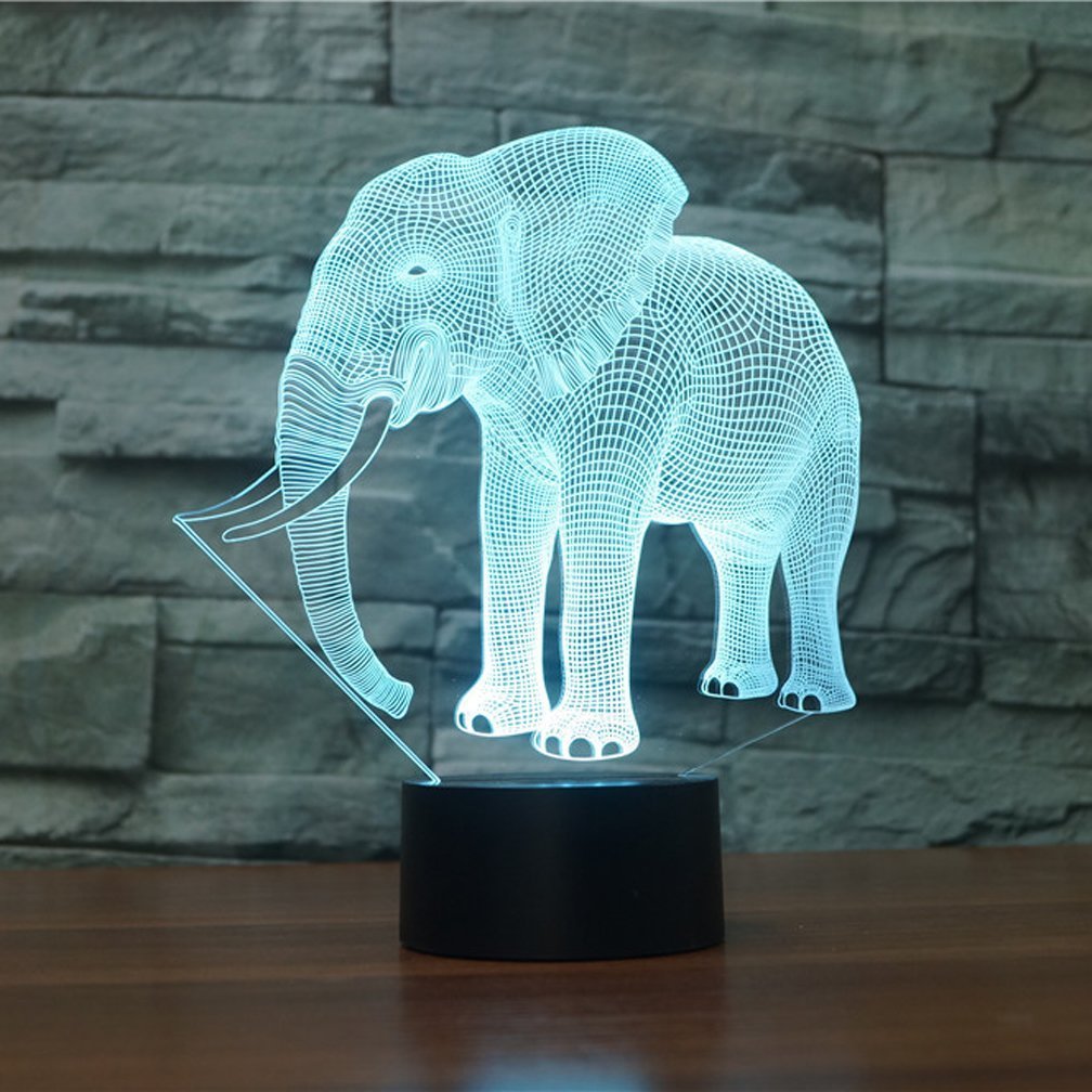 WMH Elephant 3D Lamp color wheel displaying seven mood colors