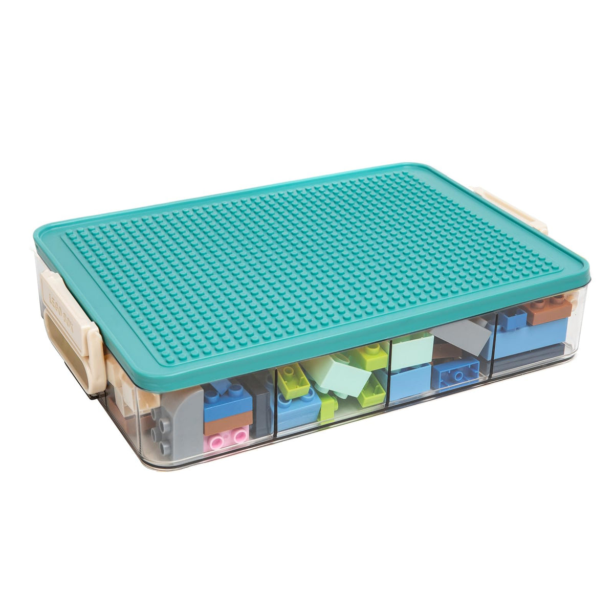 WMM Toys Storage Bin green 1layer with lid keeps blocks organized and accessible