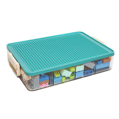 WMM Toys Storage Bin green 1layer with lid keeps blocks organized and accessible