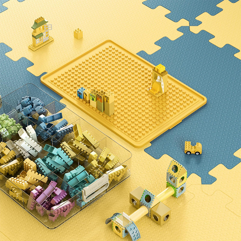 WMM Toys Storage Organizer Yellow 3-Layer building surface supports creative play